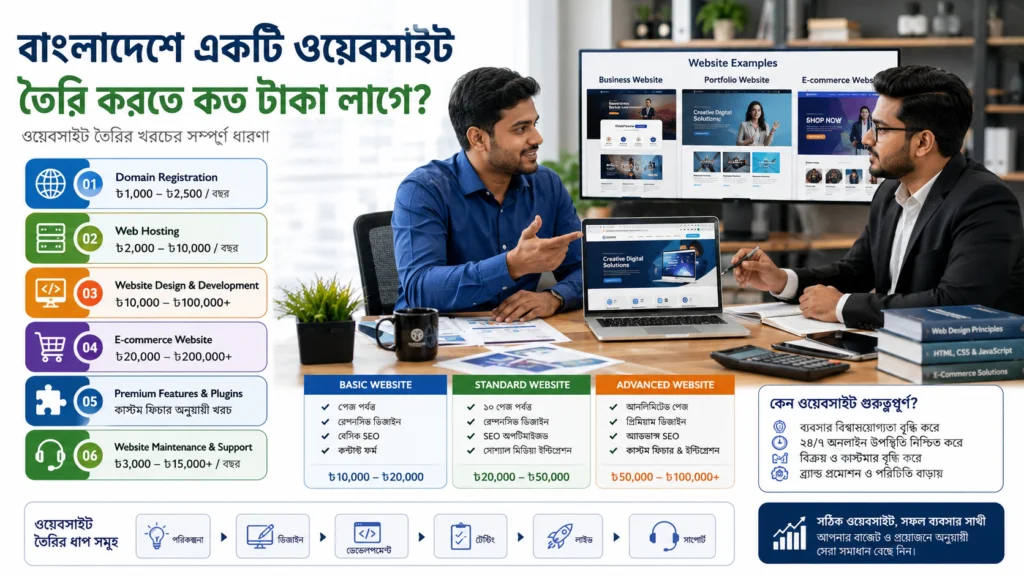 বাংলাদেশে একটি ওয়েবসাইট তৈরি করতে কত টাকা লাগে?