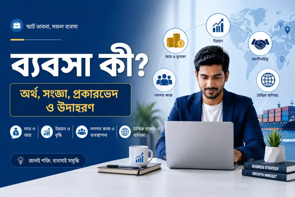 ব্যবসা কী? অর্থ, সংজ্ঞা, প্রকারভেদ ও উদাহরণ