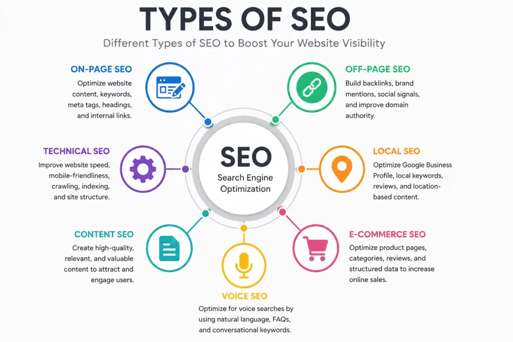 SEO কত প্রকার ও কী কী?